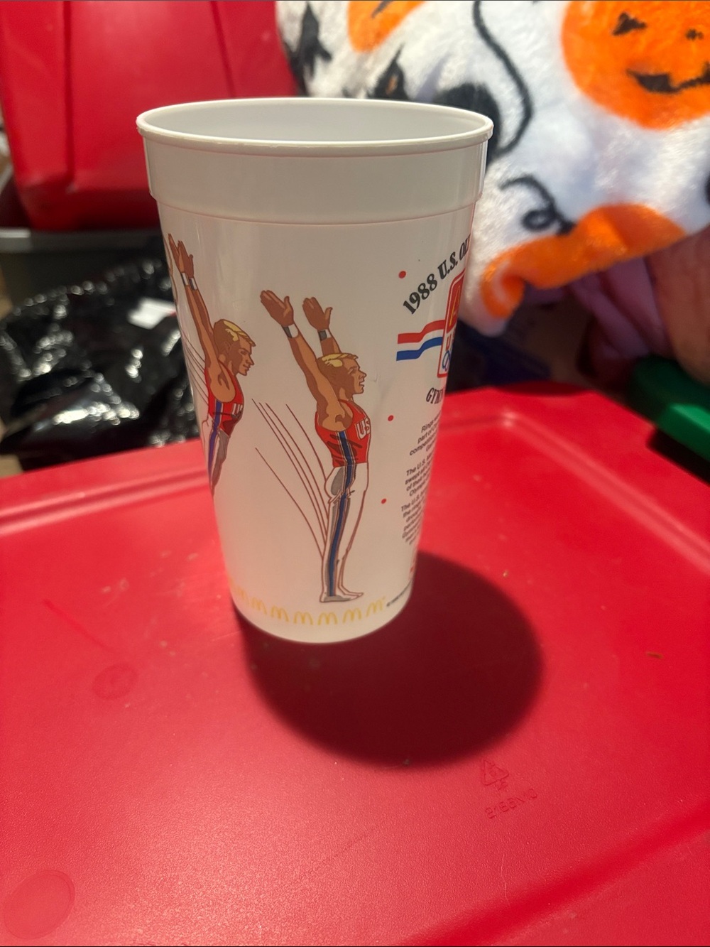 White Retro Gymnastics Party Cup - Unbranded